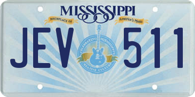 MS license plate JEV511