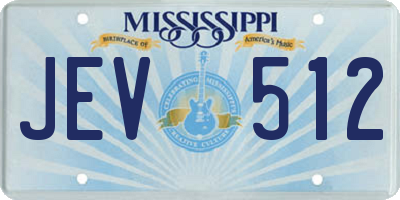 MS license plate JEV512