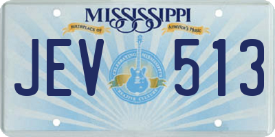 MS license plate JEV513