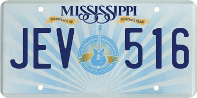 MS license plate JEV516