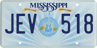 MS license plate JEV518