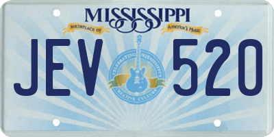 MS license plate JEV520