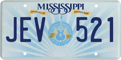 MS license plate JEV521