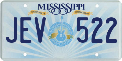 MS license plate JEV522