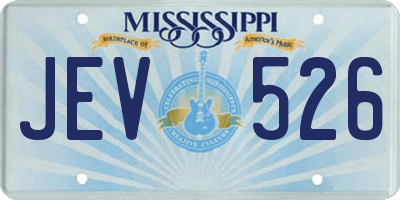 MS license plate JEV526