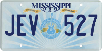MS license plate JEV527