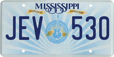 MS license plate JEV530