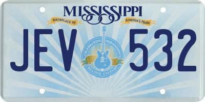 MS license plate JEV532