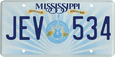 MS license plate JEV534