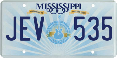 MS license plate JEV535