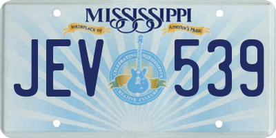 MS license plate JEV539