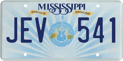 MS license plate JEV541
