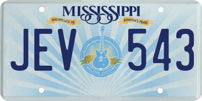 MS license plate JEV543