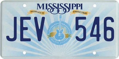 MS license plate JEV546
