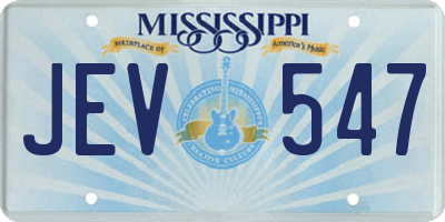 MS license plate JEV547
