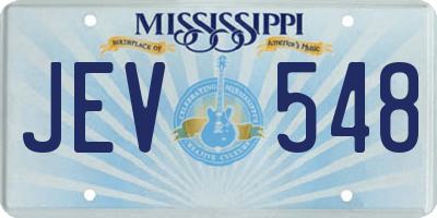 MS license plate JEV548