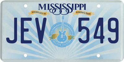 MS license plate JEV549