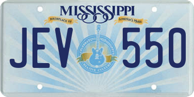 MS license plate JEV550
