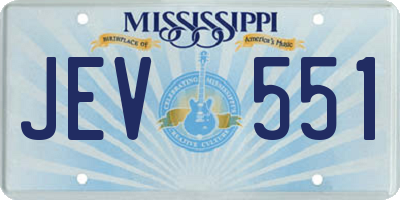 MS license plate JEV551