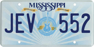 MS license plate JEV552