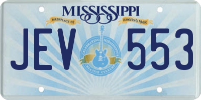 MS license plate JEV553
