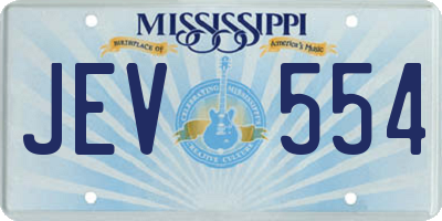 MS license plate JEV554