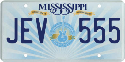 MS license plate JEV555