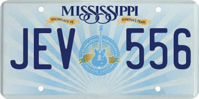 MS license plate JEV556