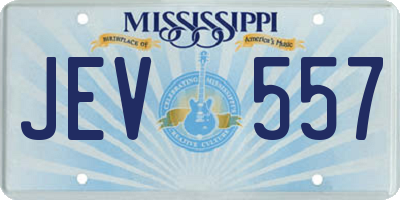 MS license plate JEV557
