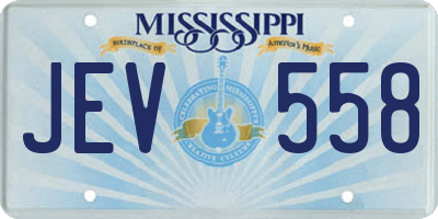 MS license plate JEV558