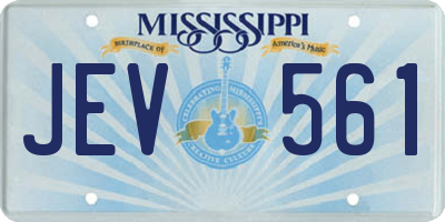 MS license plate JEV561