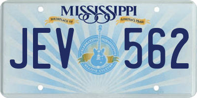 MS license plate JEV562