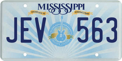 MS license plate JEV563