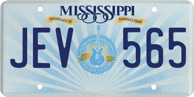 MS license plate JEV565