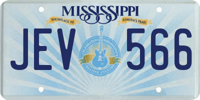 MS license plate JEV566