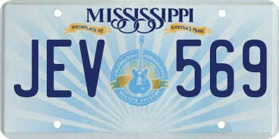 MS license plate JEV569
