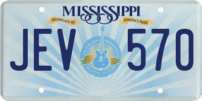 MS license plate JEV570