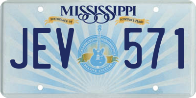 MS license plate JEV571