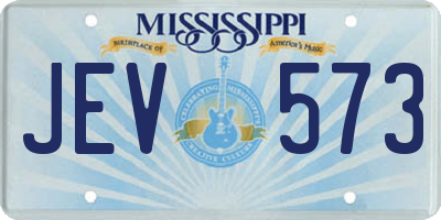 MS license plate JEV573