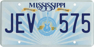 MS license plate JEV575