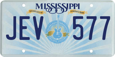 MS license plate JEV577