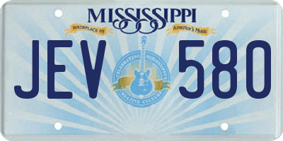 MS license plate JEV580