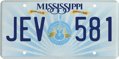 MS license plate JEV581