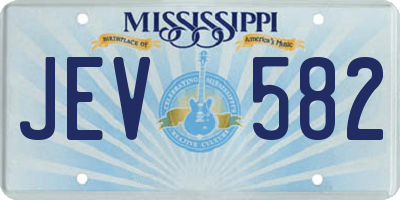 MS license plate JEV582