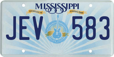 MS license plate JEV583