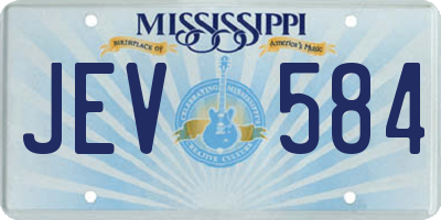 MS license plate JEV584