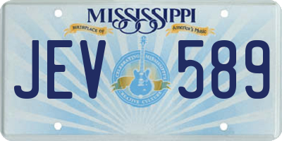 MS license plate JEV589