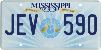 MS license plate JEV590