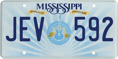 MS license plate JEV592