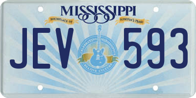 MS license plate JEV593